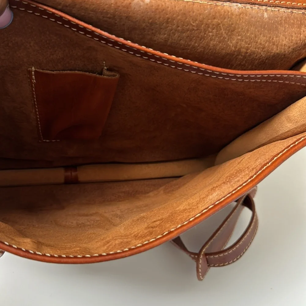 Manufactus Full Grain CalfSkin Italian Leather Slim Briefcase Brown Luxury